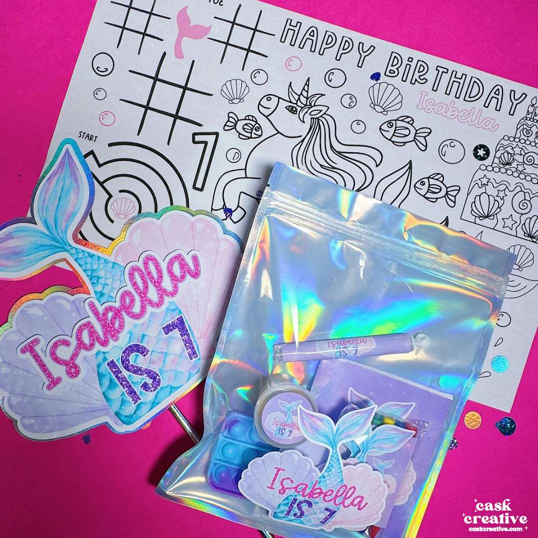 Basic Party Favor: Custom Theme Party Favor Mylar Bag with Toys