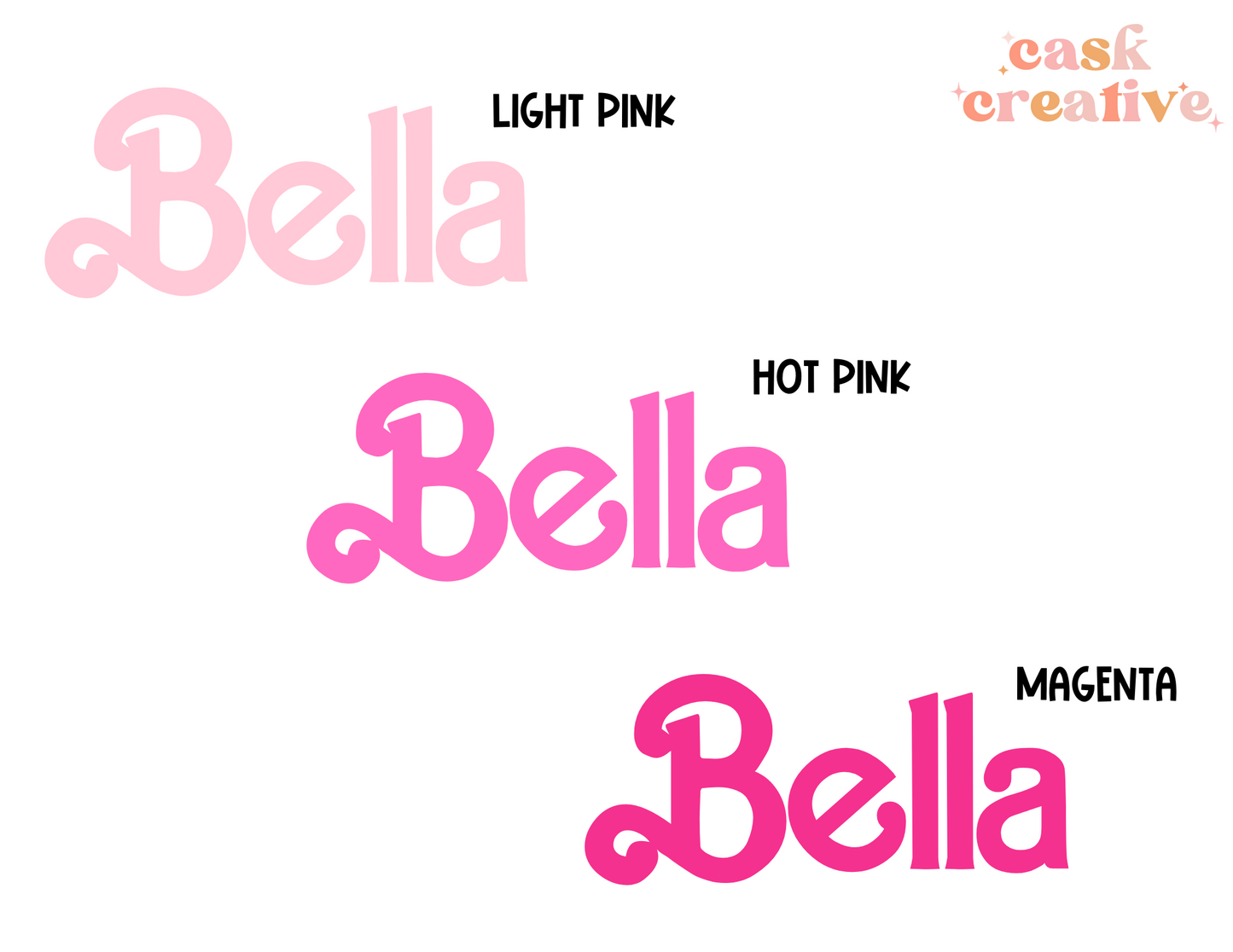 Girly Pink Swirly Name Tote Bag: Custom Name Gift, Pick Your Font Color