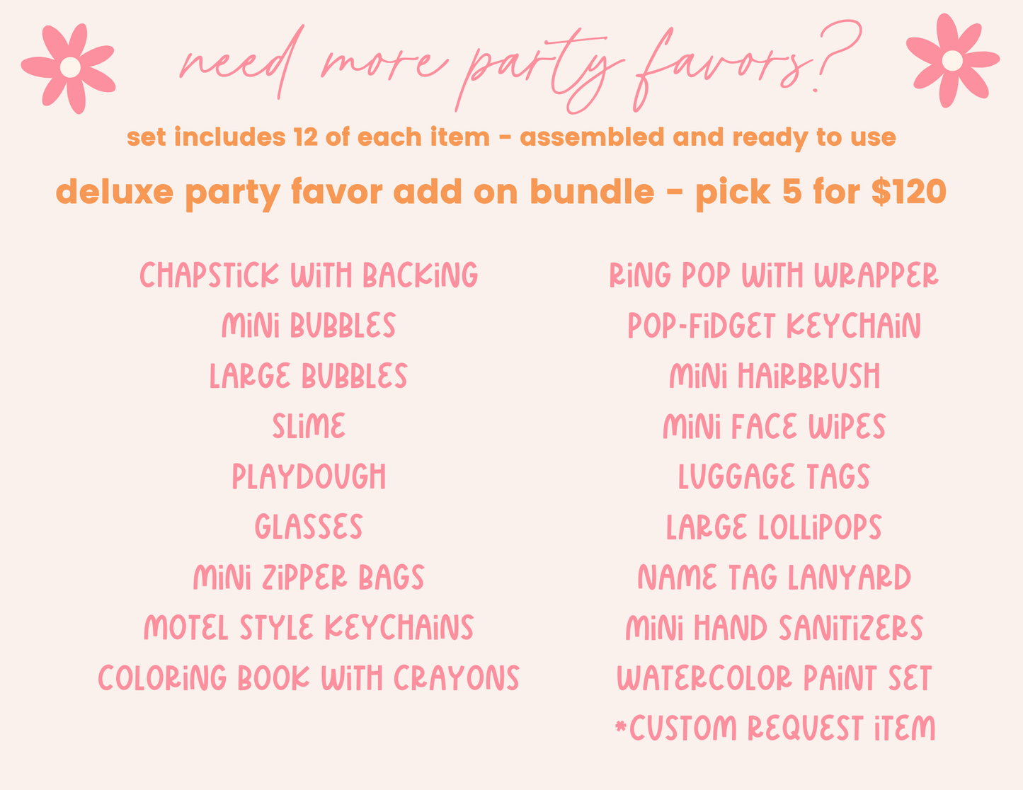 PICK YOUR ITEMS Party Favors Bundle - Any Theme, Set of 12