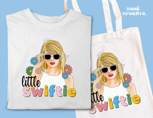 Unisex Youth and Adult T-shirt or Tote Bag: Little Swiftie TS Eras