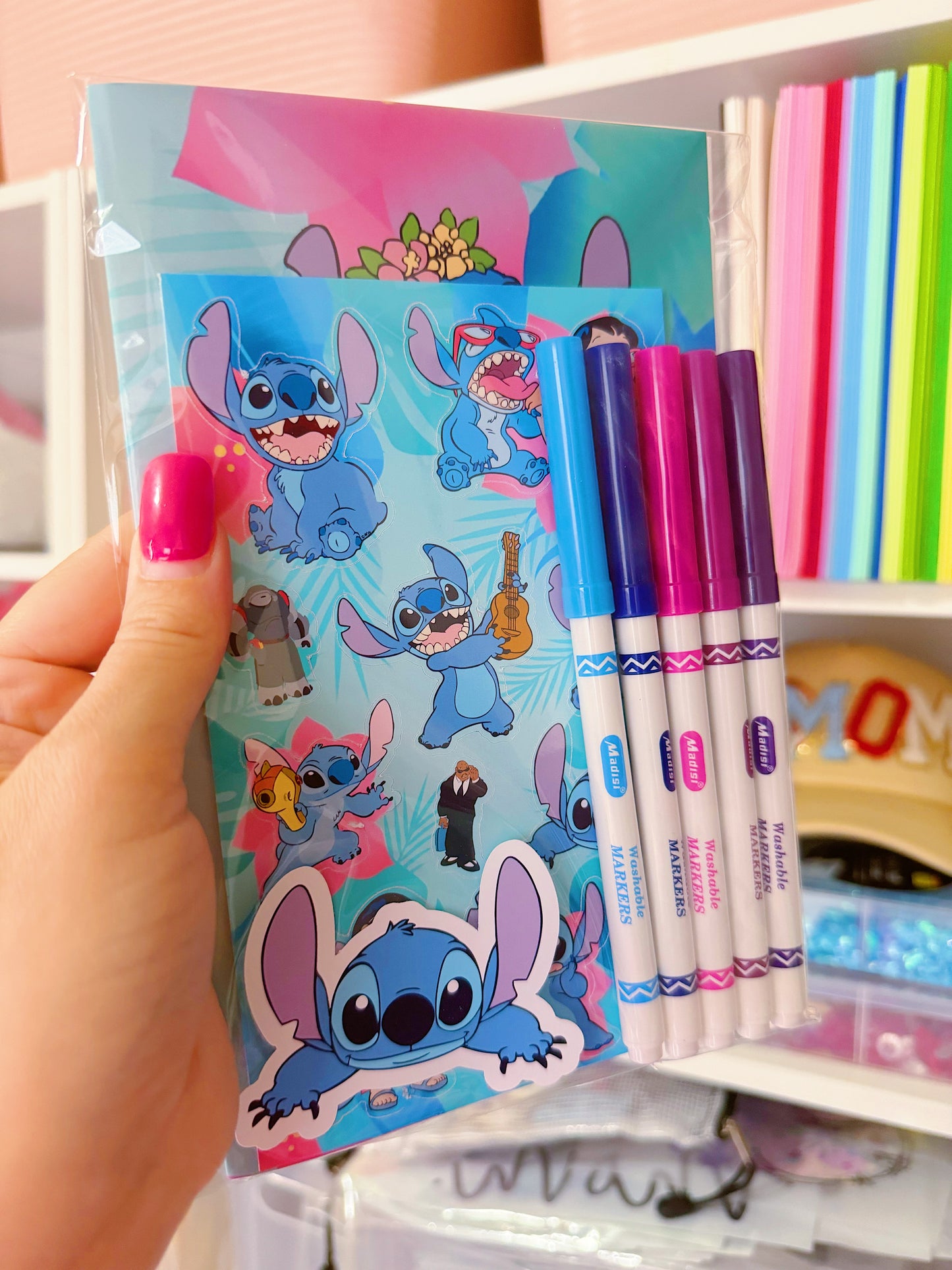 Coloring Books with Markers and Stickers - Any Theme
