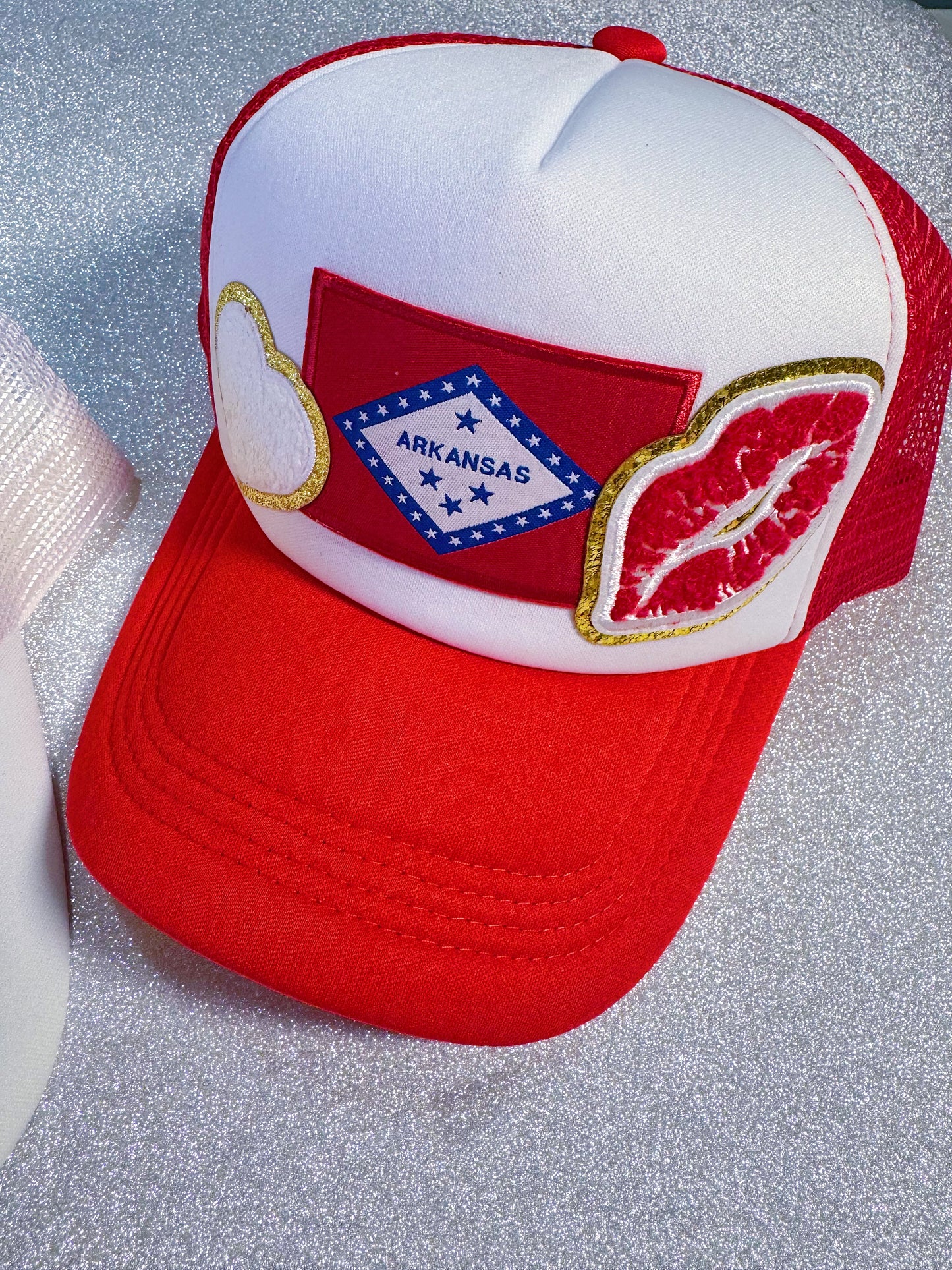 Arkansas Trucker Hat with Chenille Patches