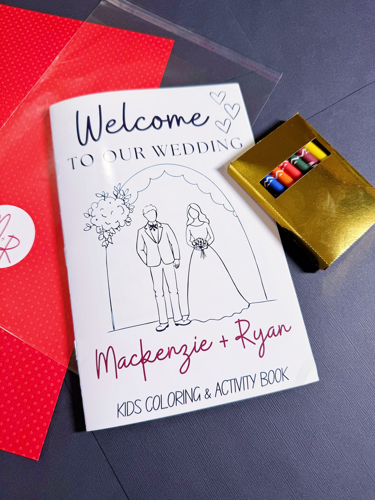 Custom Personalized Wedding Kids Coloring Pages Activity Book Wedding Party Favors