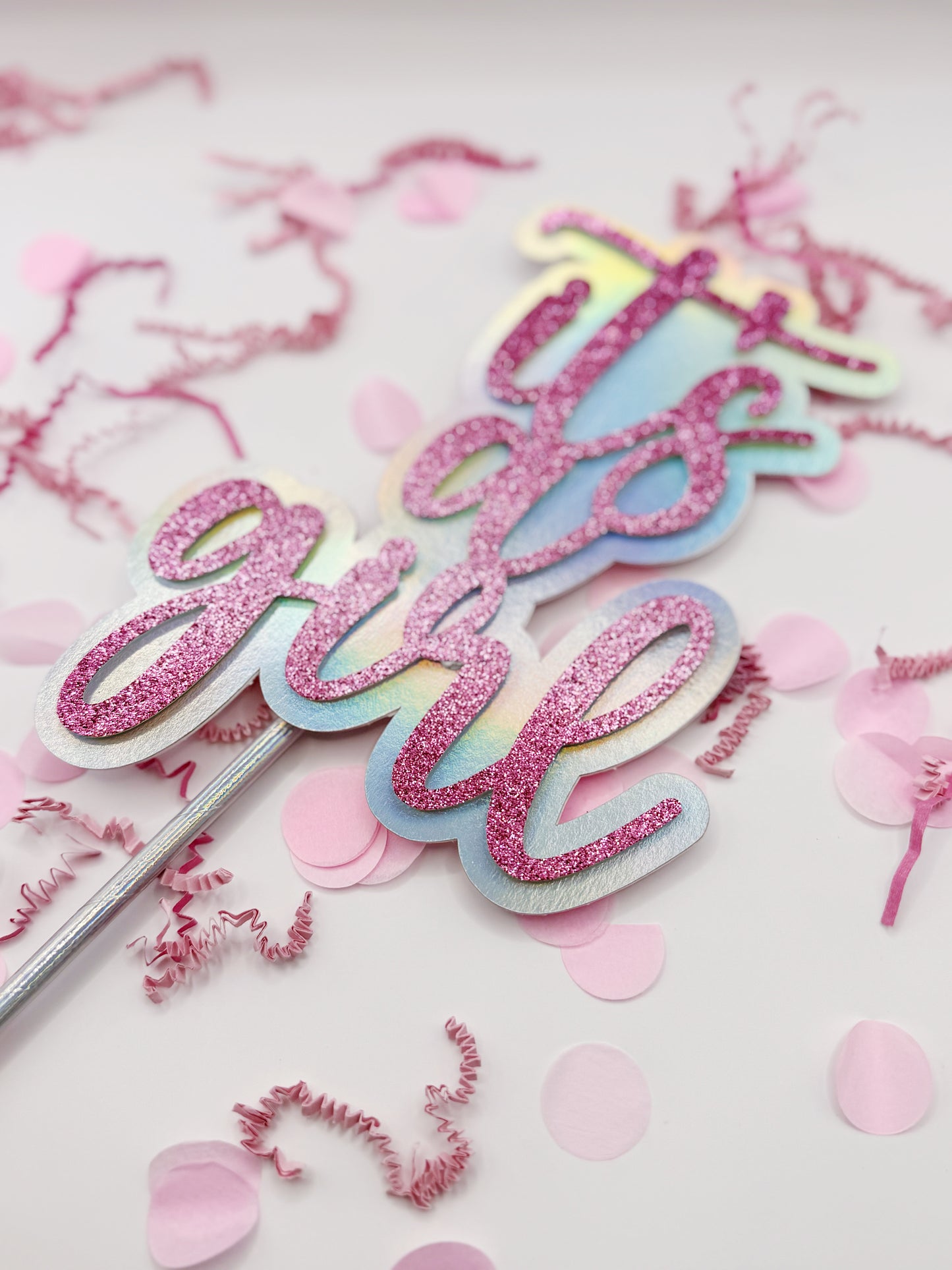 Phrase Cake Topper: Custom - Layered Foil Glitter