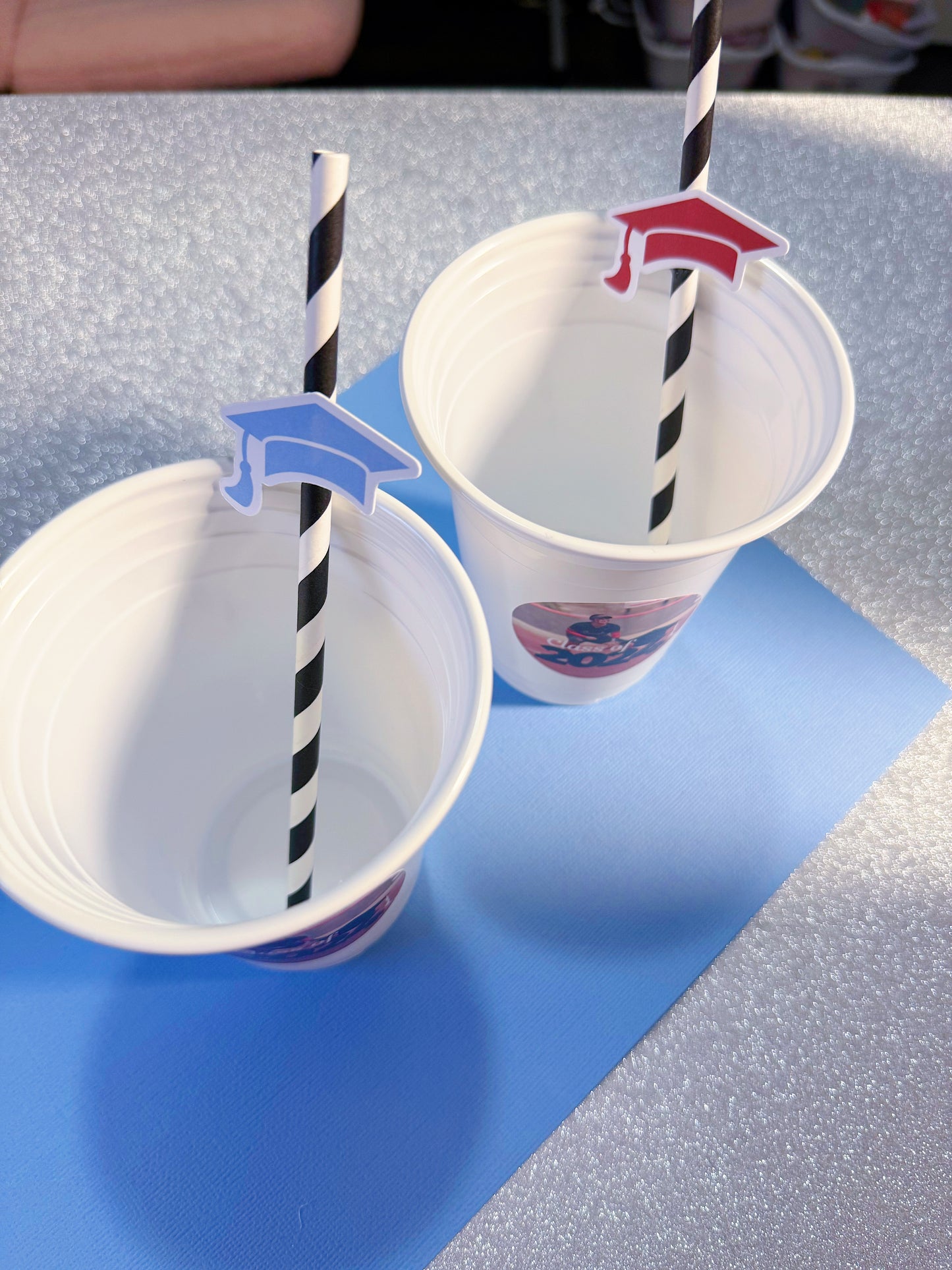 Graduation Printed Drink Straw Toppers: Custom - ANY THEME
