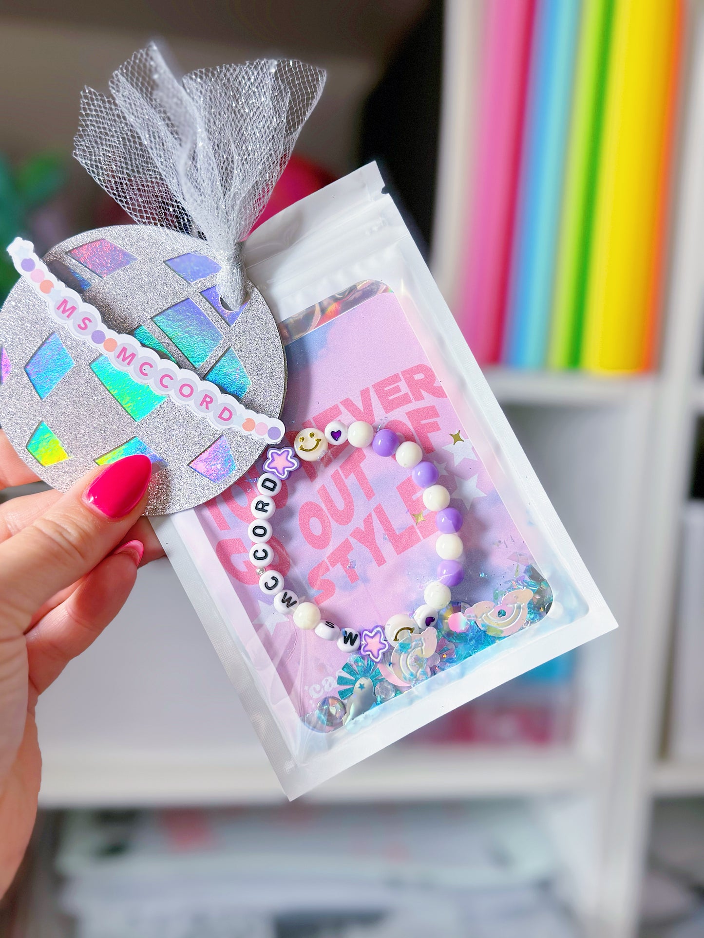 Party Favor Gift Name Beaded Bracelet with Custom Packaging - Any Theme