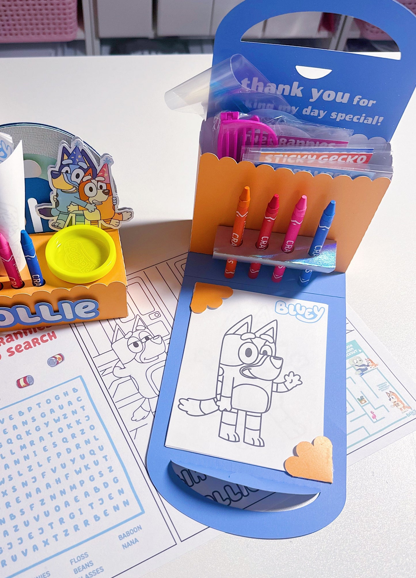 Party Favor Suitcase with Mini Coloring Pages and Toys : Any Theme