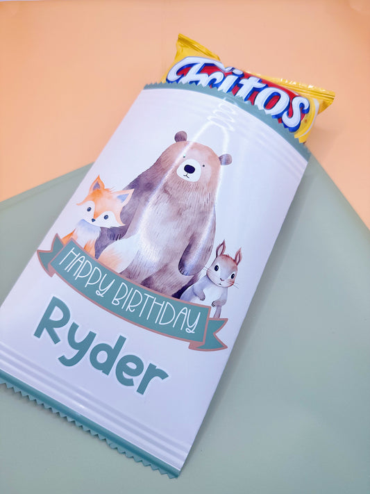 Woodland Animals Chip Bags: Printed Chip Bags Party Favors