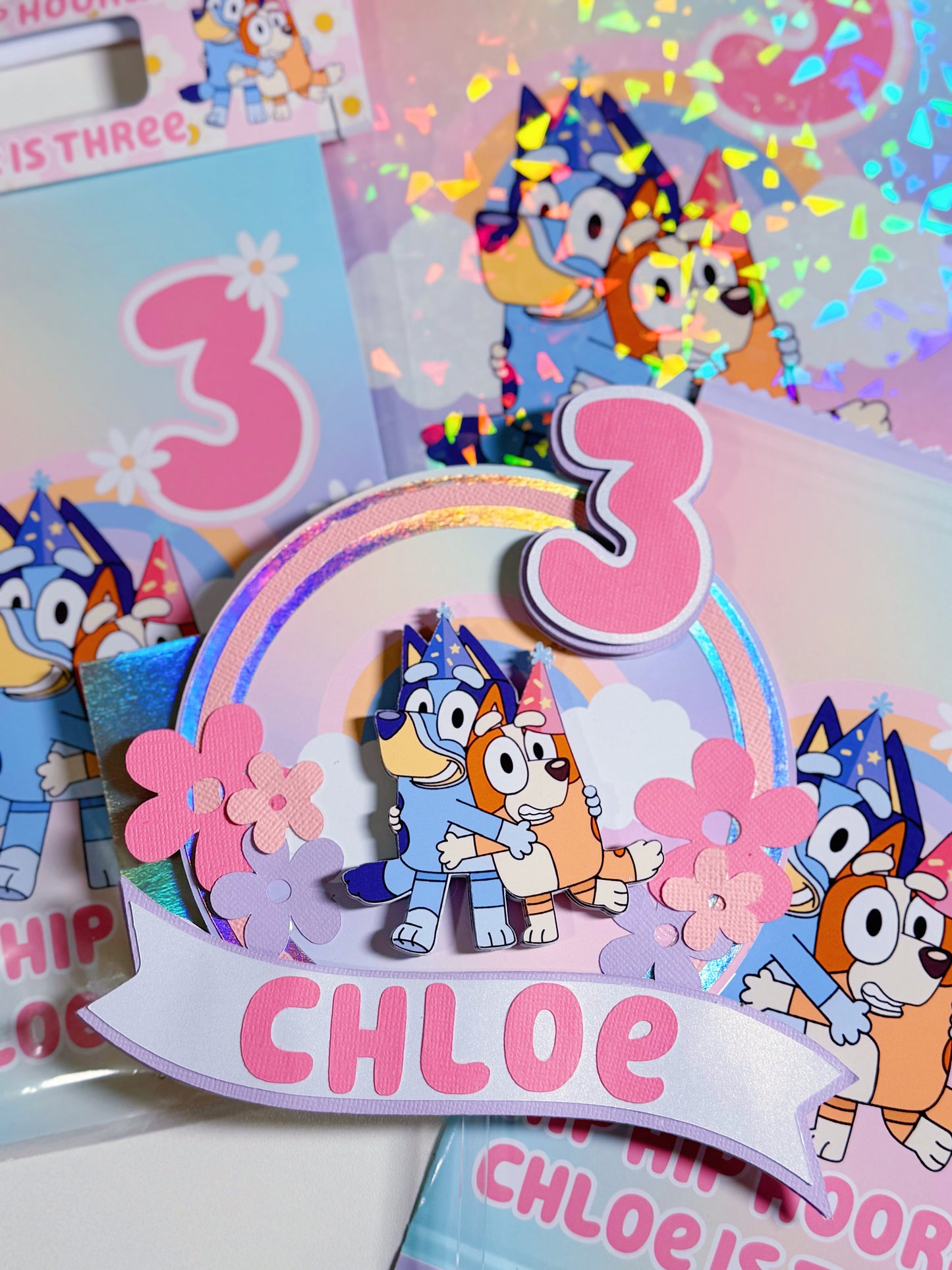Birthday 3D Cake Topper: Custom with Name and Age