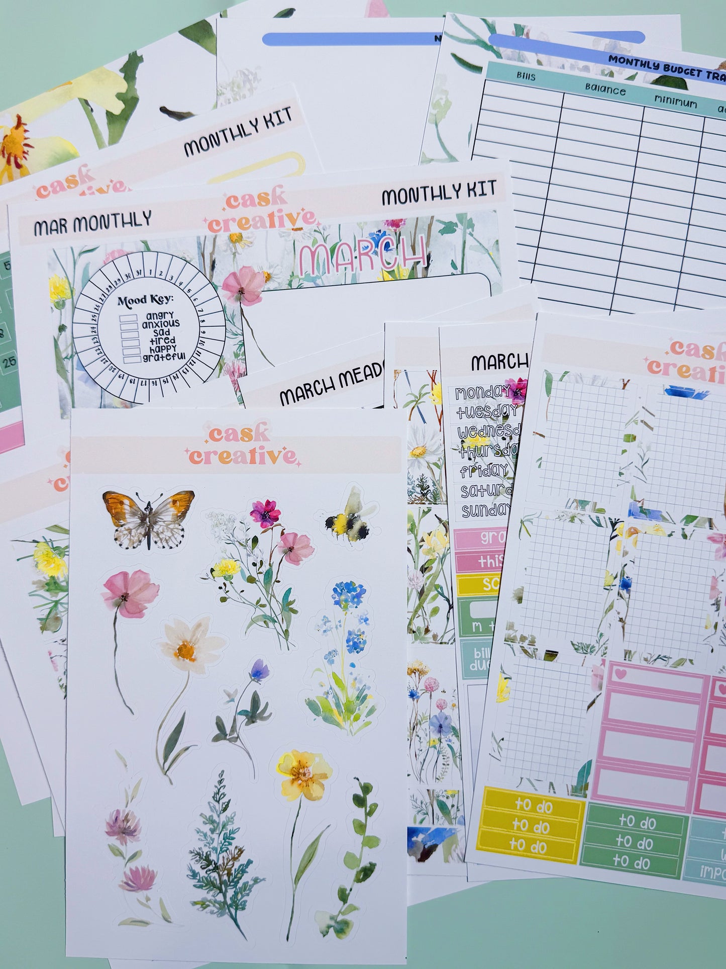 Stickers: Custom Planner Sticker Kit, Monthly Weekly Stickers