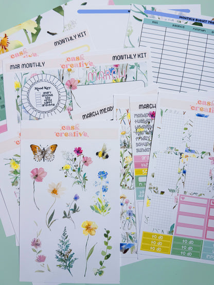 Stickers: Custom Planner Sticker Kit, Monthly Weekly Stickers