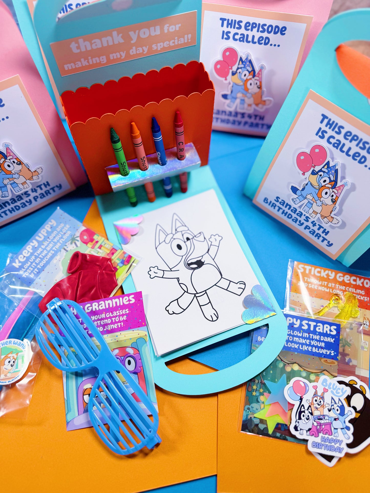 Party Favor Suitcase with Mini Coloring Pages and Toys : Any Theme
