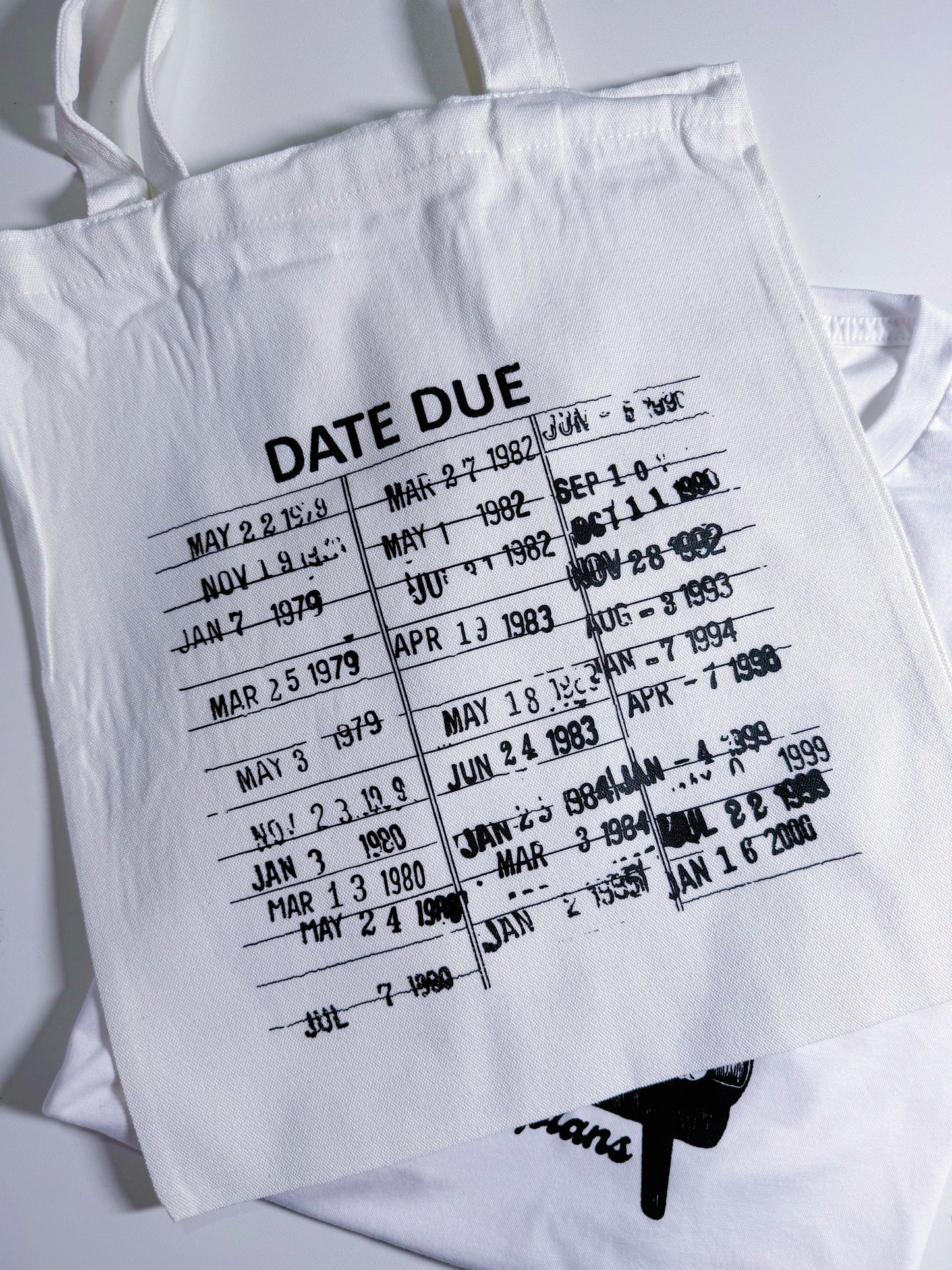 Adult T-shirt or Tote Bag: Library Date Due