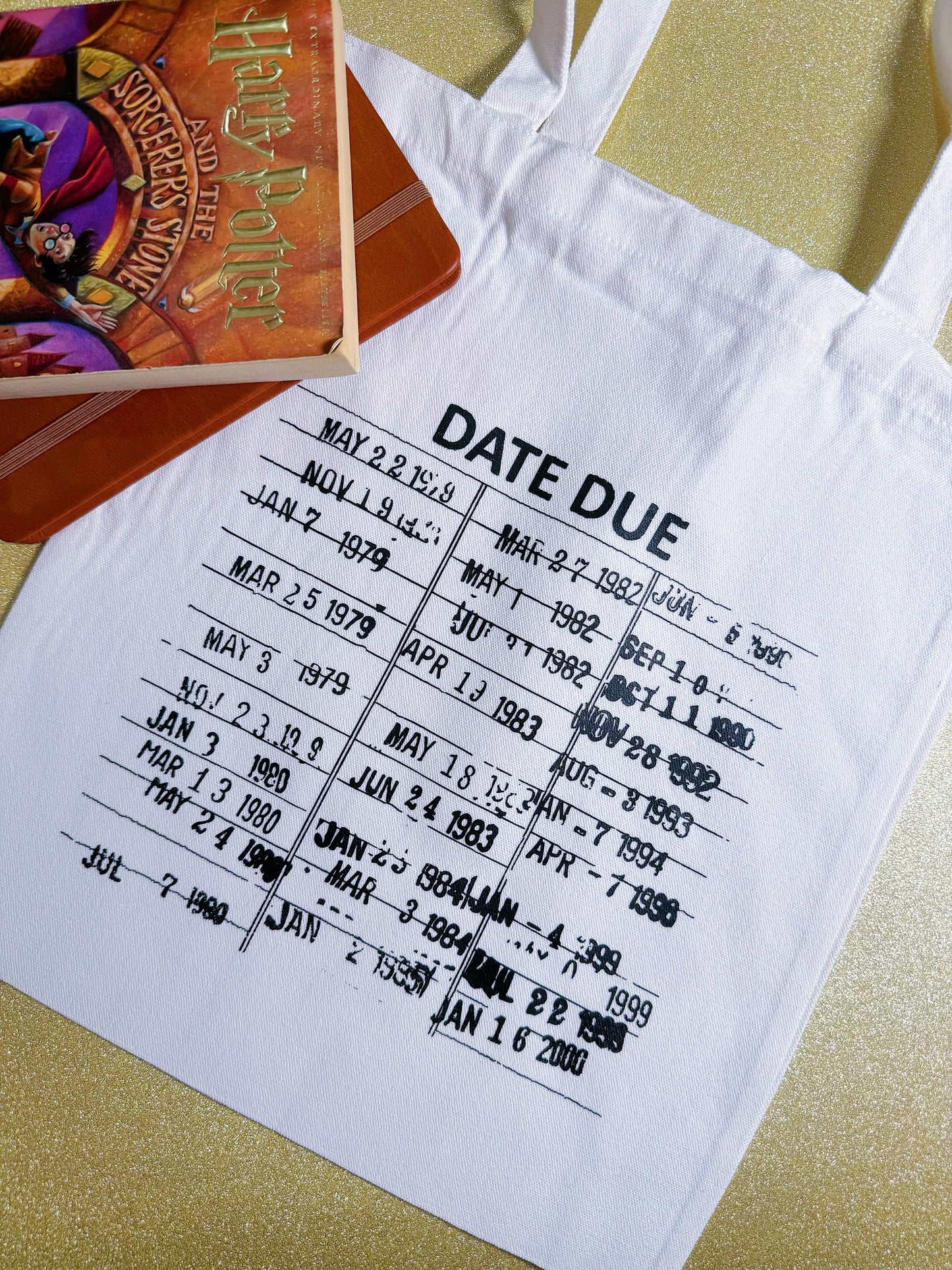 Adult T-shirt or Tote Bag: Library Date Due