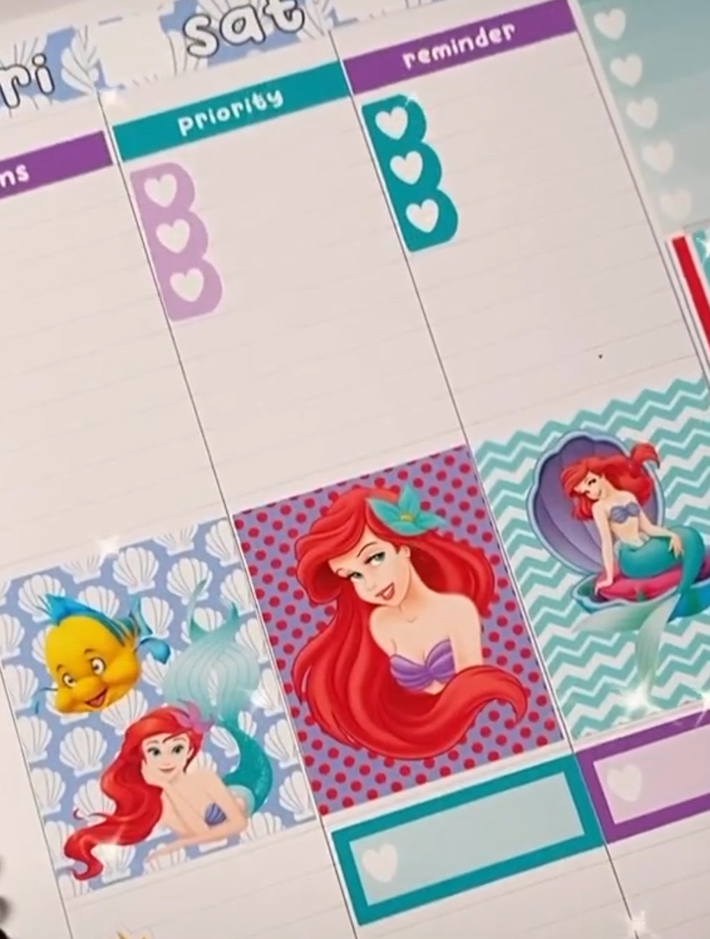 Planner Sticker Vertical Weekly Kit: Under the Sea Mermaid