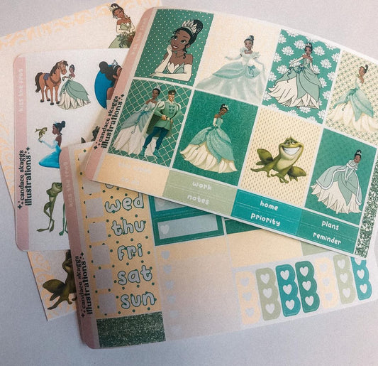 Planner Sticker Vertical Weekly Kit: Tiana and The Frog