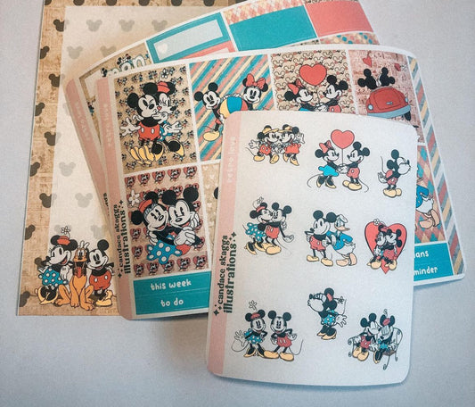 Planner Sticker Vertical Weekly Kit: Vintage Mickey