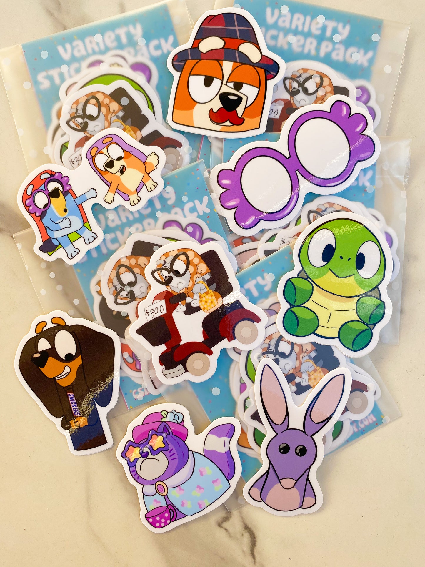 Bluey Birthday Variety Pack of Stickers: Party Favors Die Cut Stickers