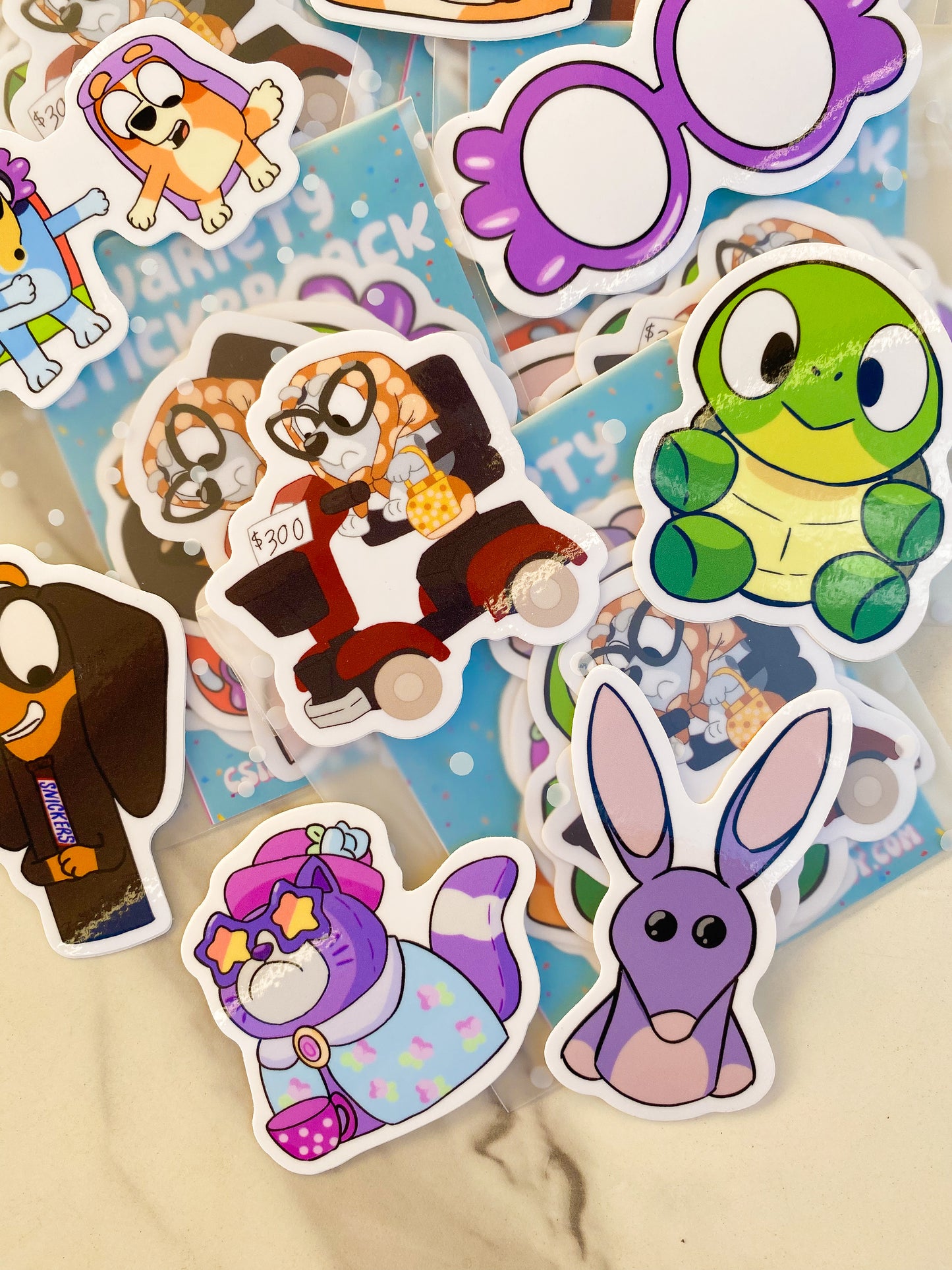 Bluey Birthday Variety Pack of Stickers: Party Favors Die Cut Stickers