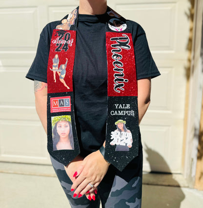 Graduation 2024 Stole: With Photos and School Name