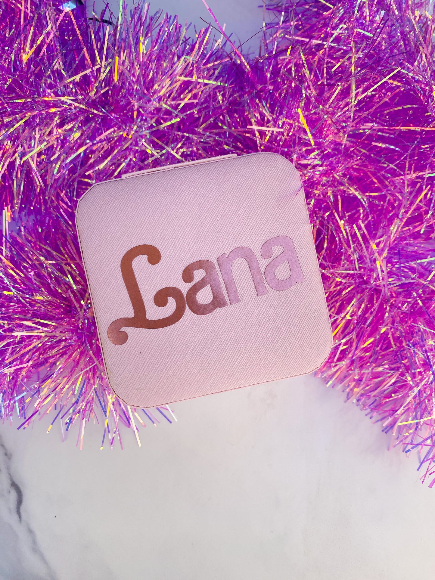 Gifts: Blush Pink Jewelry Case Custom with Name