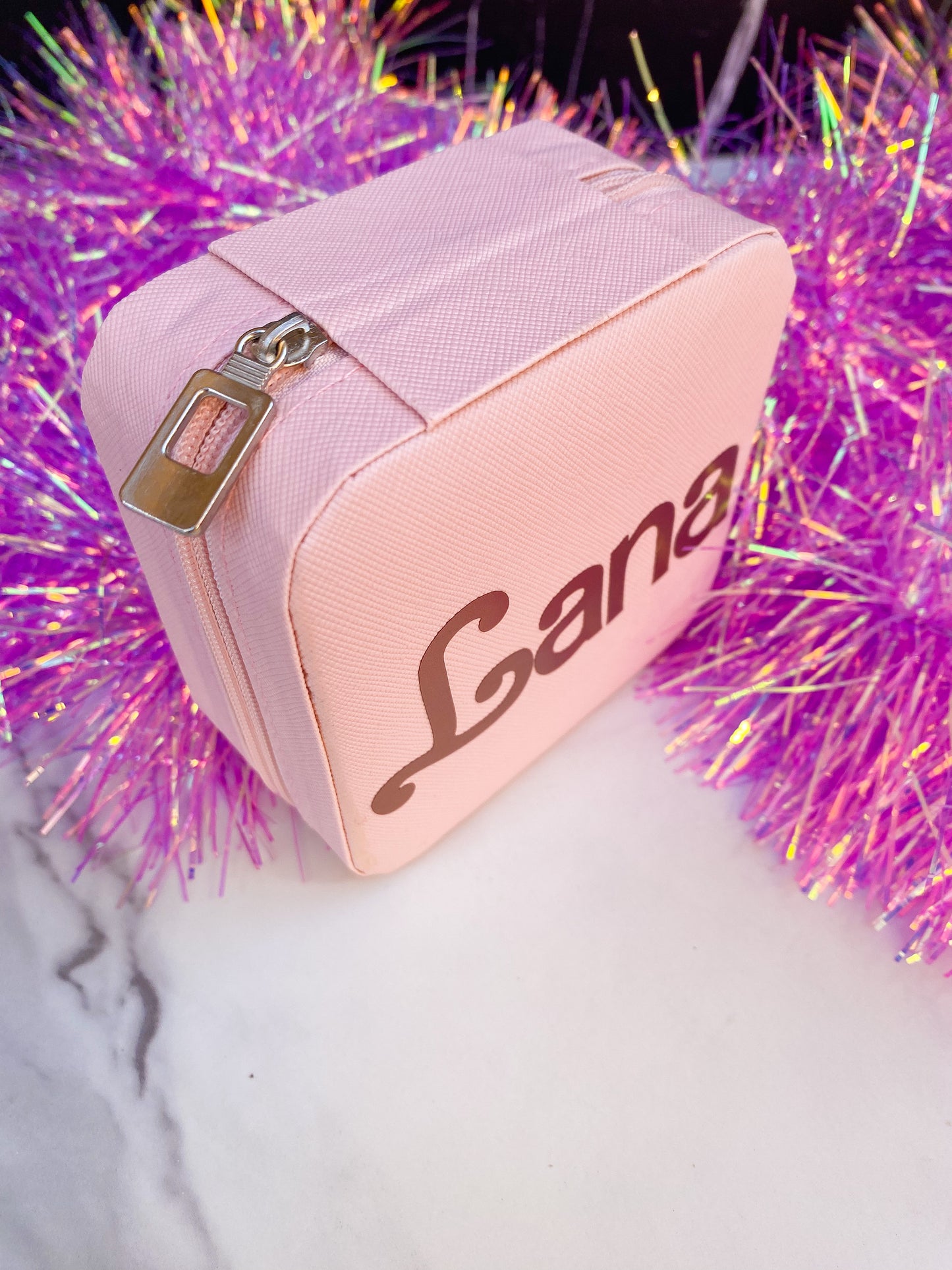 Gifts: Blush Pink Jewelry Case Custom with Name
