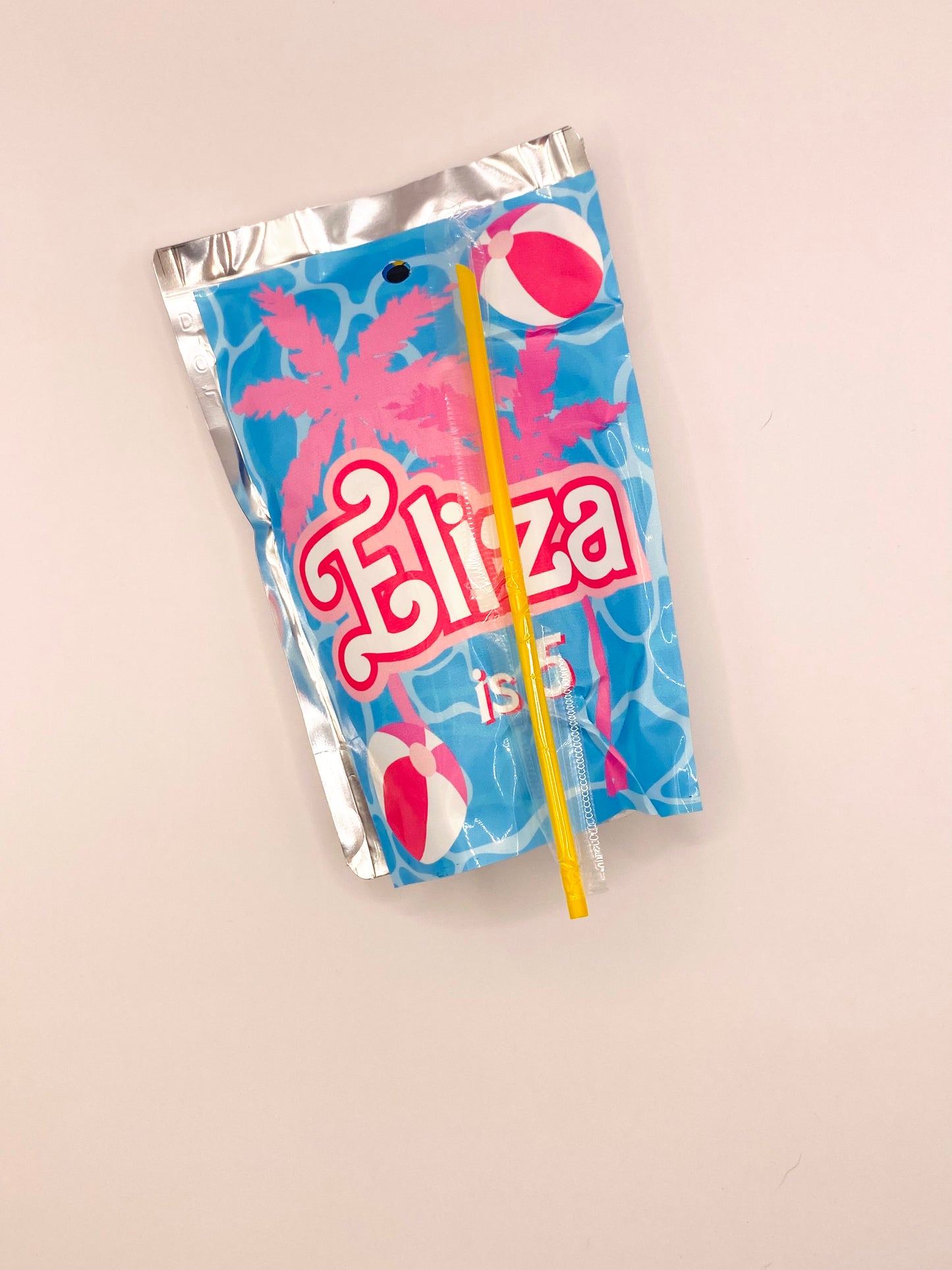Printed Capri Sun Labels: Girly Pink Glitter, Blue Malibu