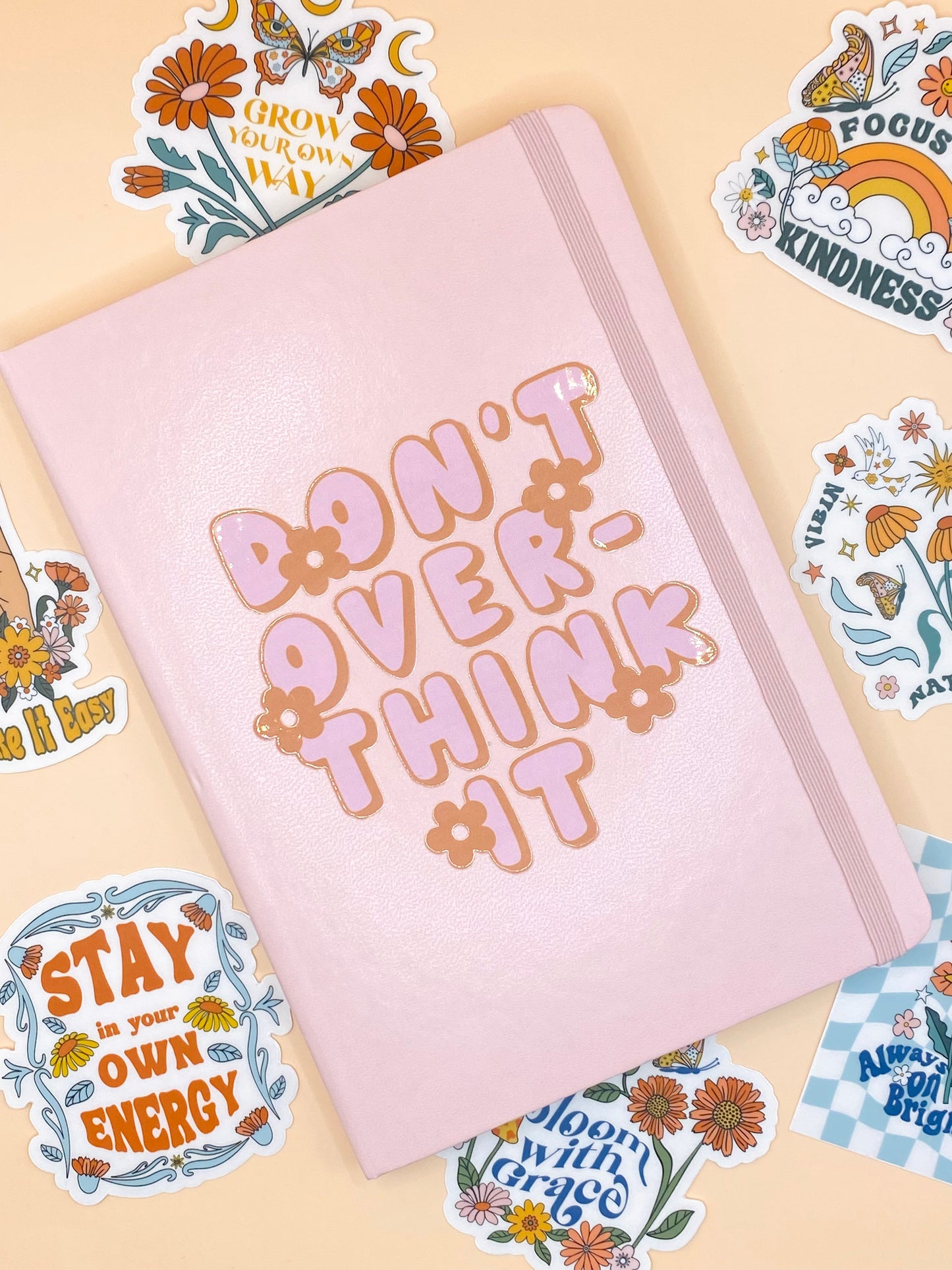 SALE Blush Pink Journal Lined Notebook: Don't Overthink It