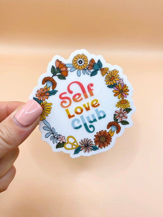 Die Cut Sticker: Floral Self Love Club