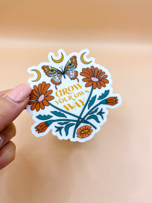 Die Cut Sticker: Floral Grow Your Own Way