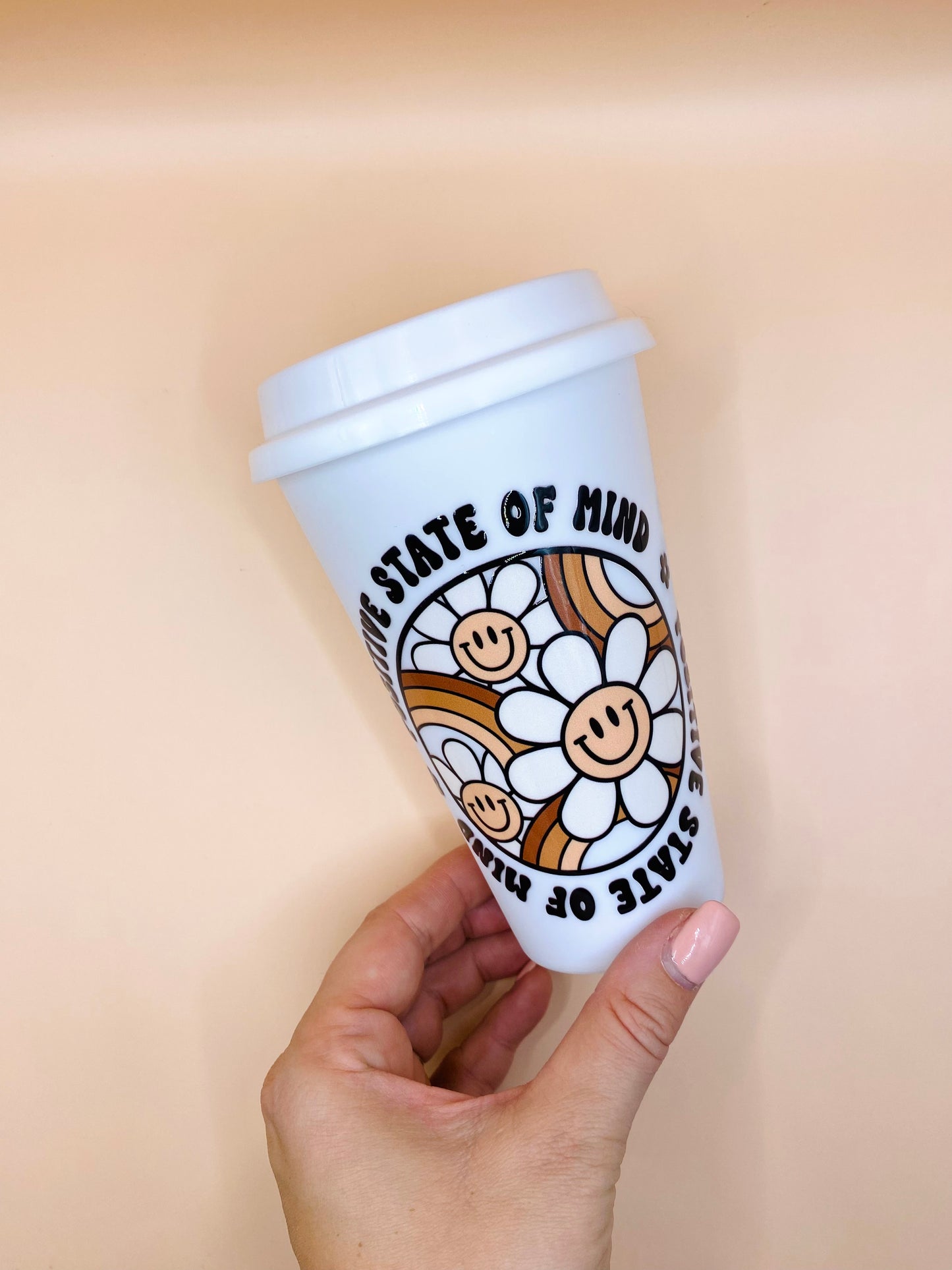 White Coffee Travel Mug: Positive State of Mind