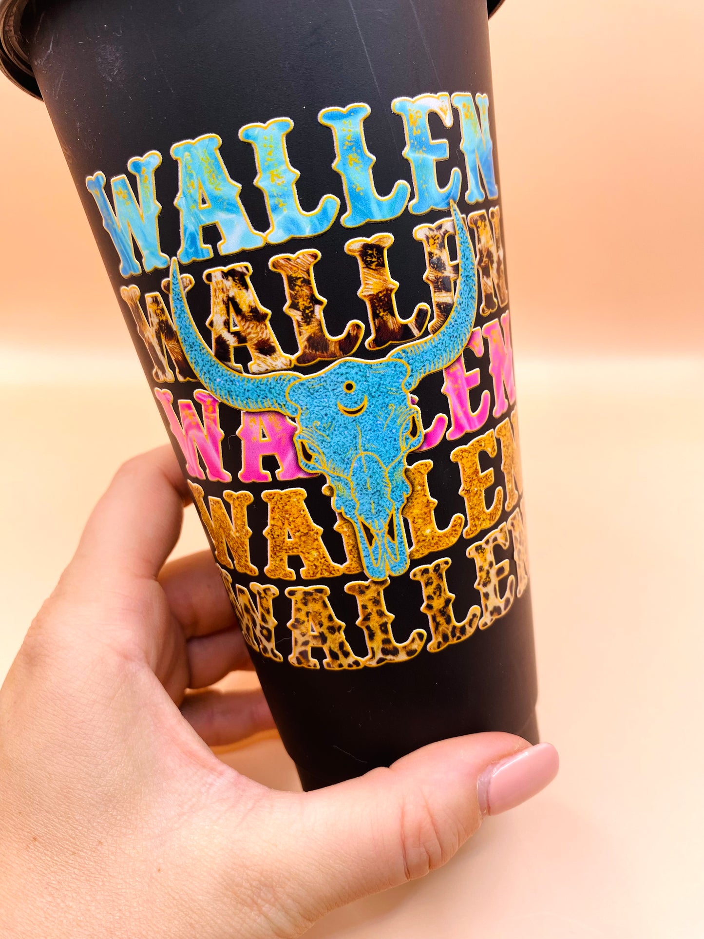 SALE 24oz Plastic Cup with Lid and Straw: Country Wallen