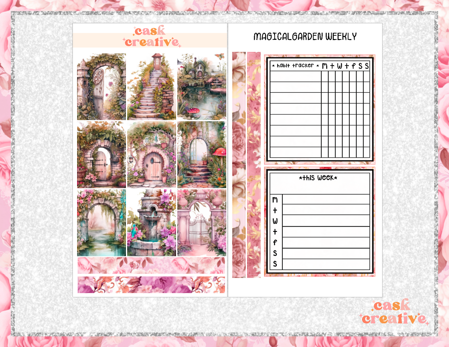 Planner Stickers: Magical Garden Weekly Planner Sticker Kit