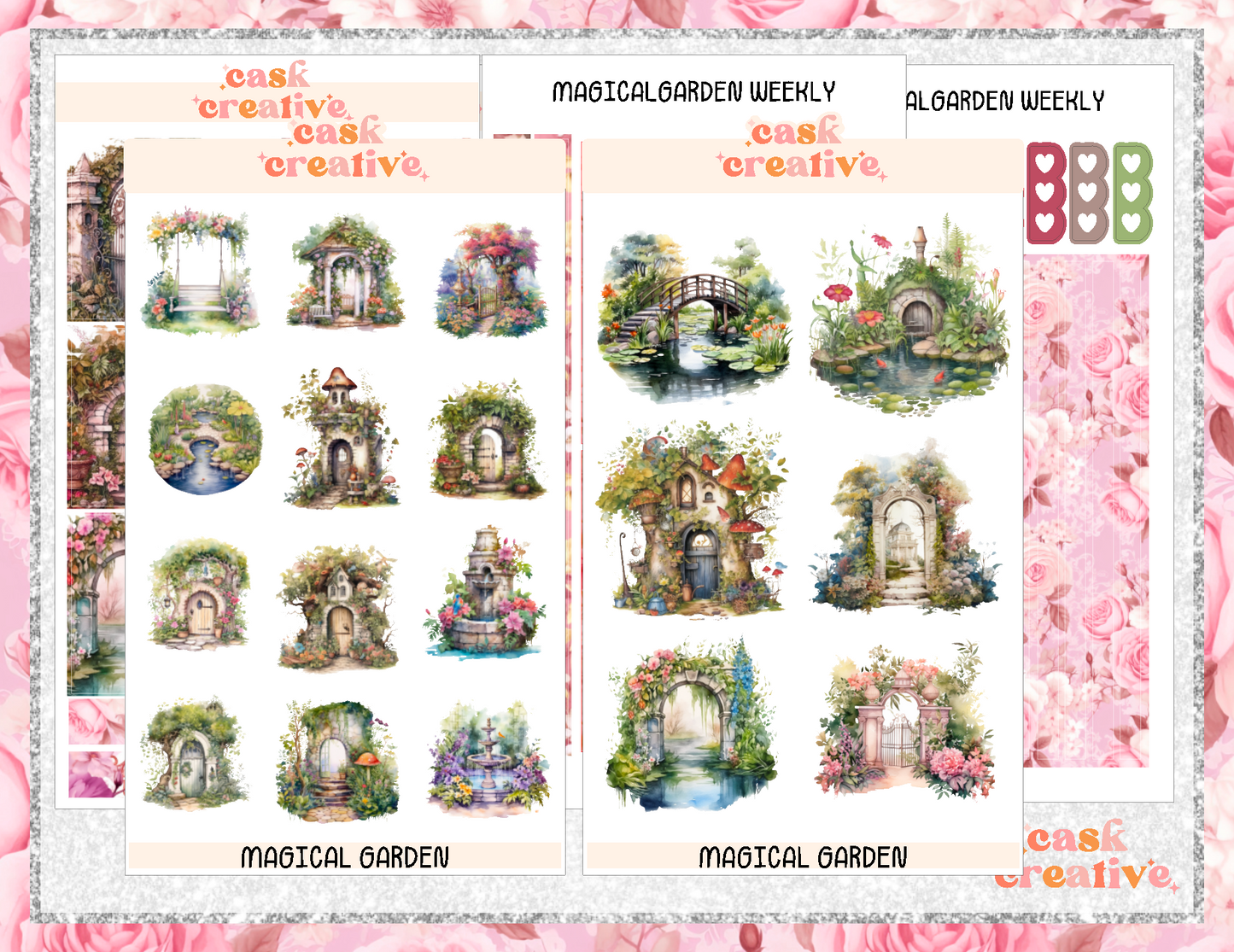 Planner Stickers: Magical Garden Weekly Planner Sticker Kit