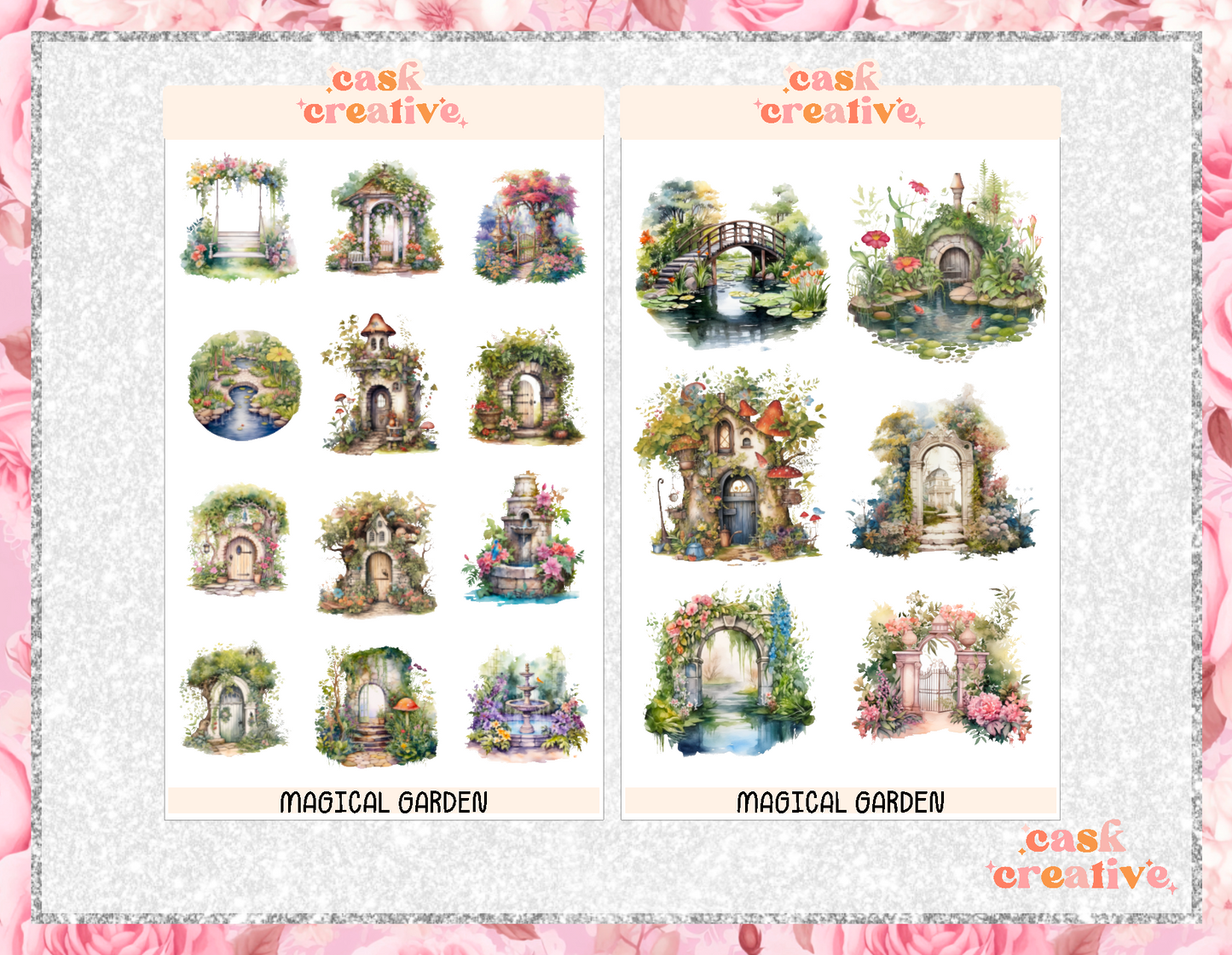 Planner Stickers: Magical Garden Weekly Planner Sticker Kit