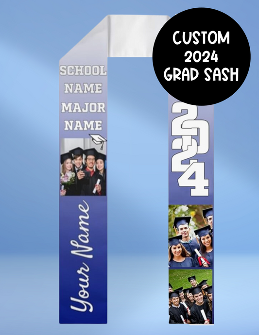 Graduation 2024 Stole: With Photos and School Name
