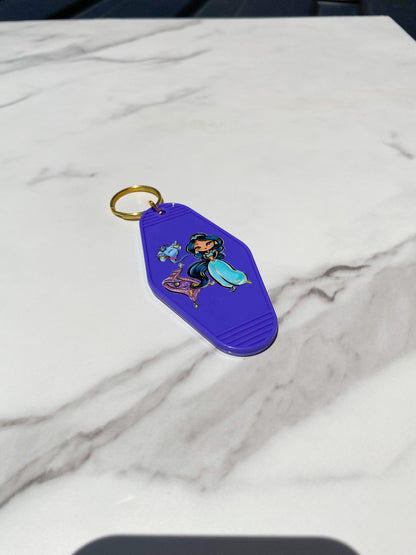 Motel Keychain: Purple Jasmine with Initial Charm