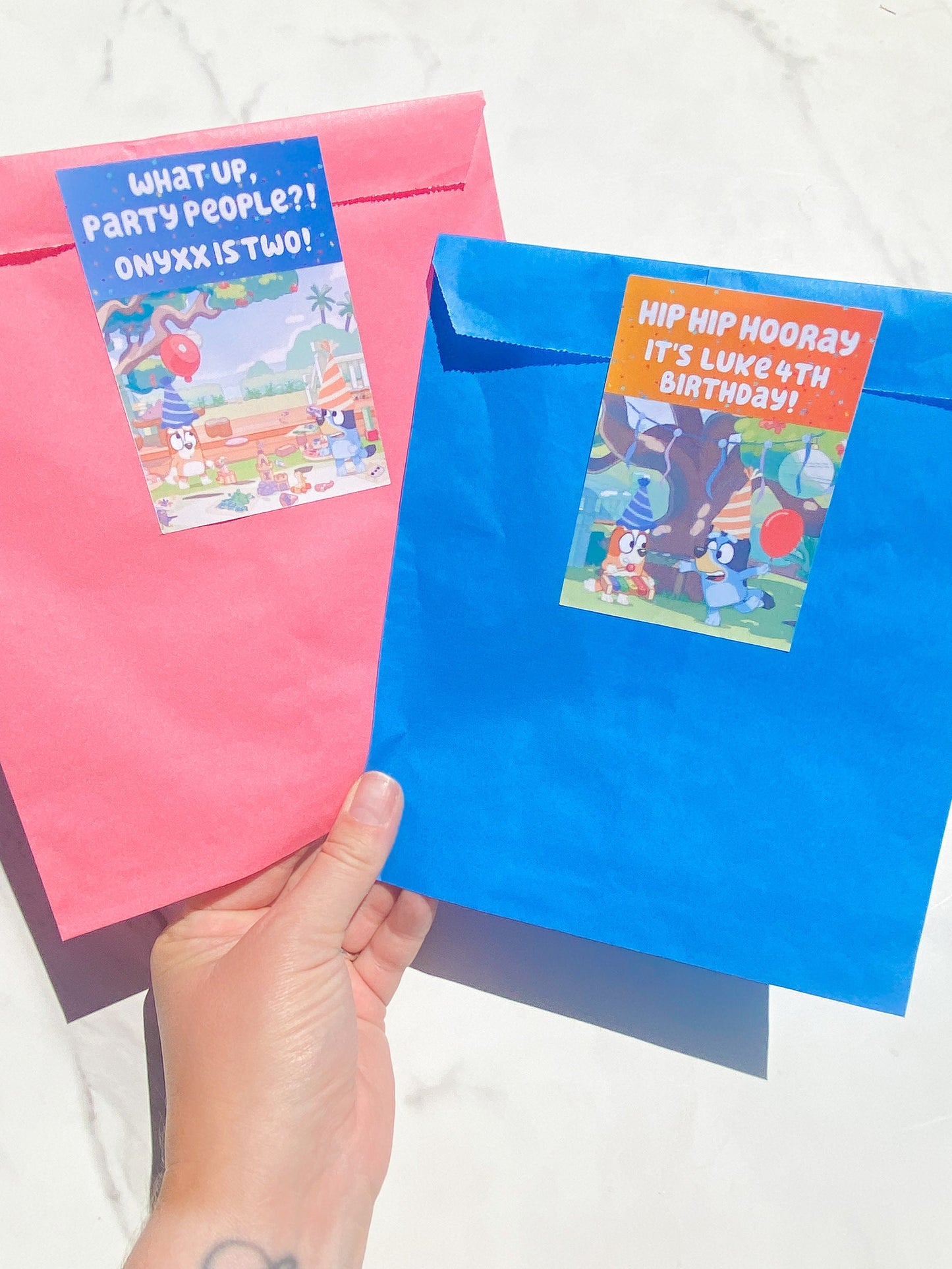 Paper Party Favor Bag with Custom Label