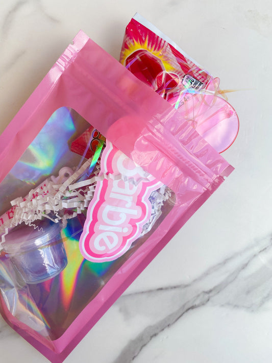 Party Favor Bags with Toys: Bulk Set Girly Pink Glitter