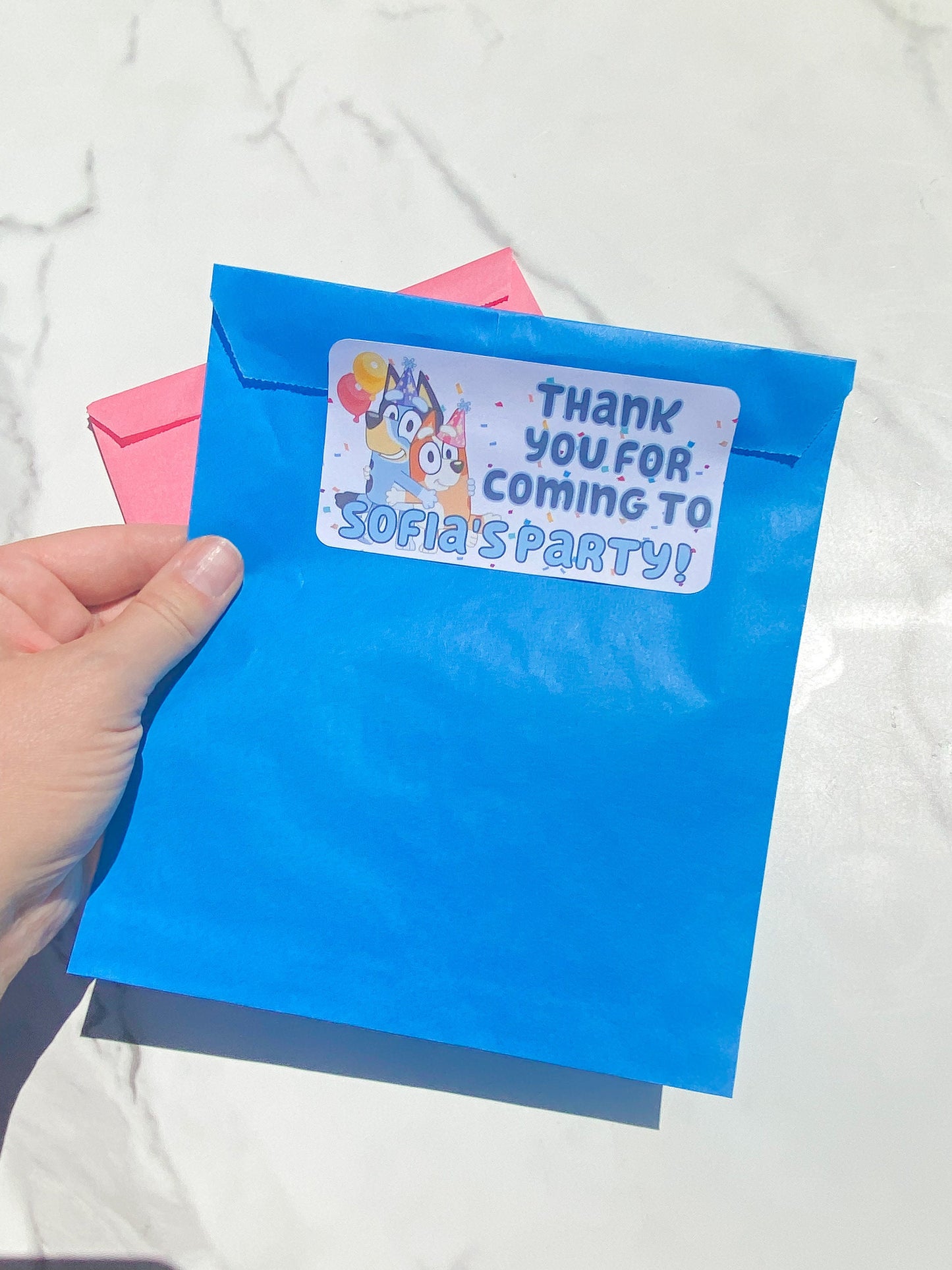 Paper Party Favor Bag with Custom Label