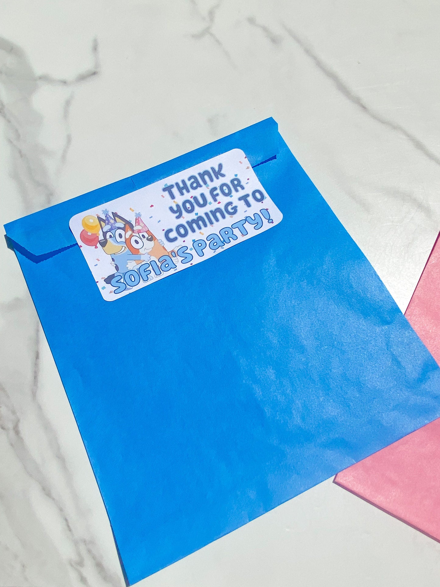 Paper Party Favor Bag with Custom Label