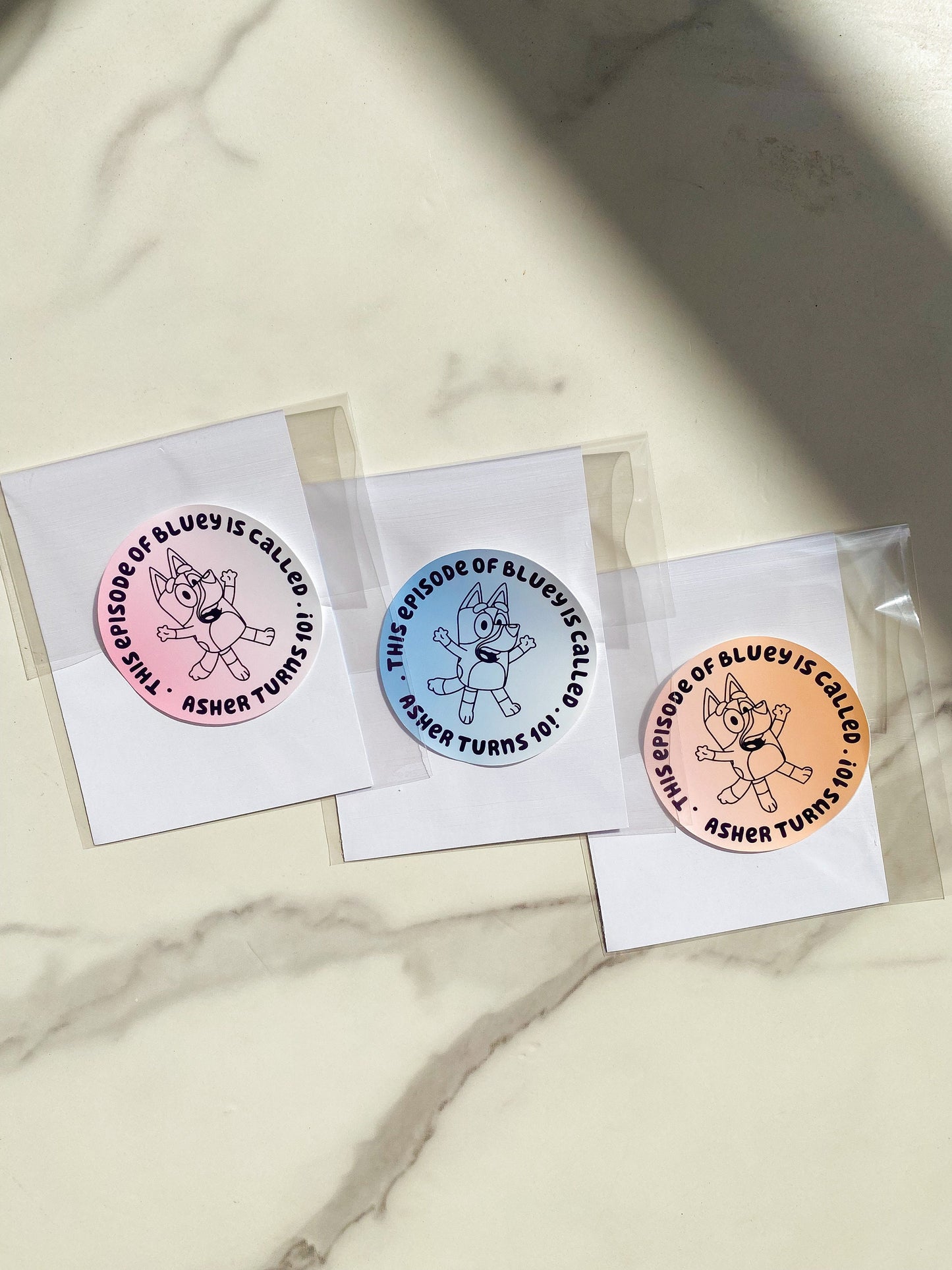 Bluey Party Favor Bag Labels: Custom Wording