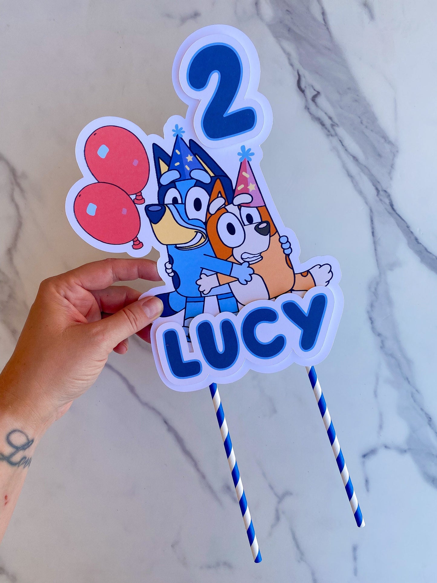 Birthday Cake Topper: Custom with Name and Age