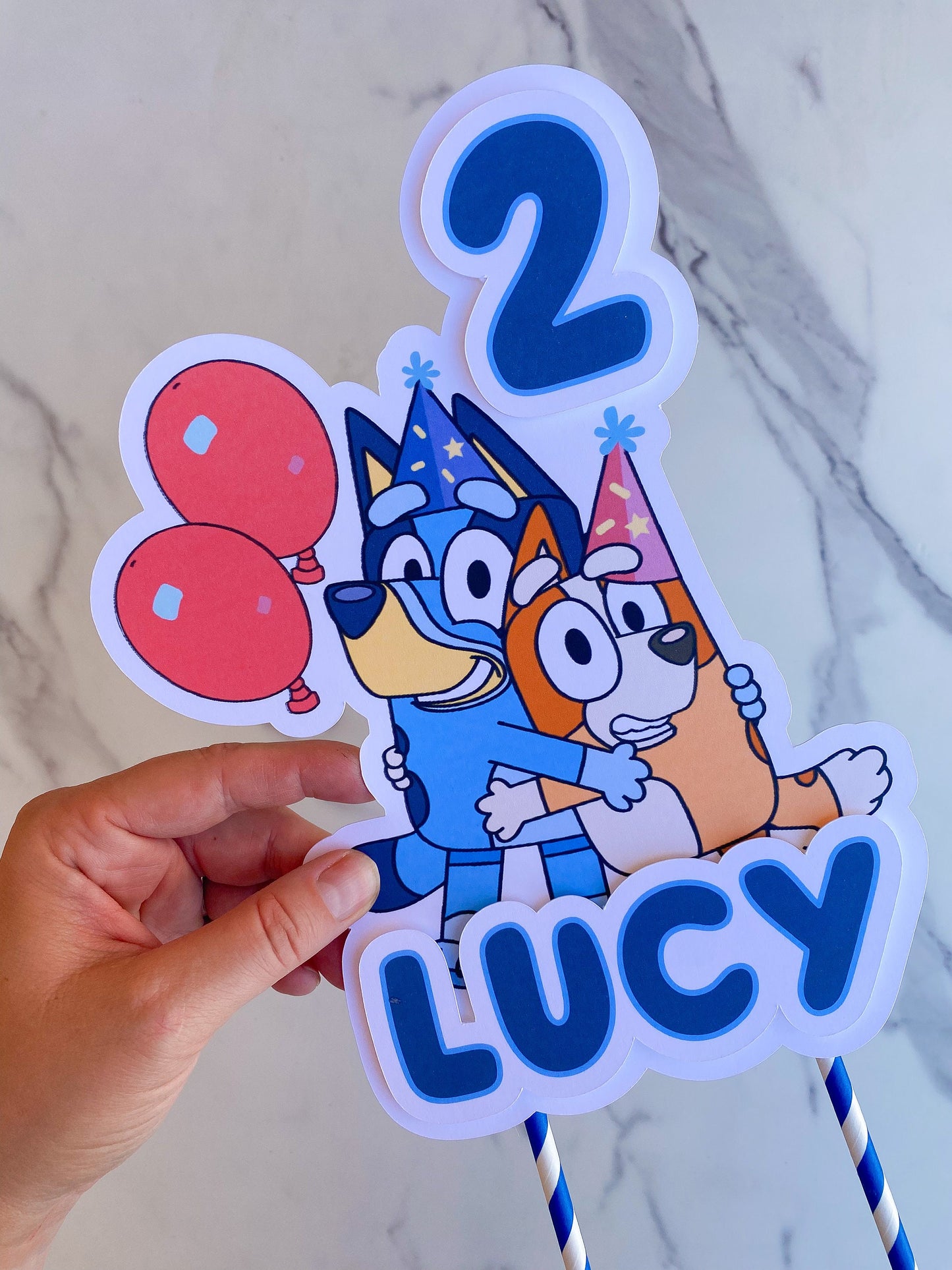 Birthday Cake Topper: Custom with Name and Age