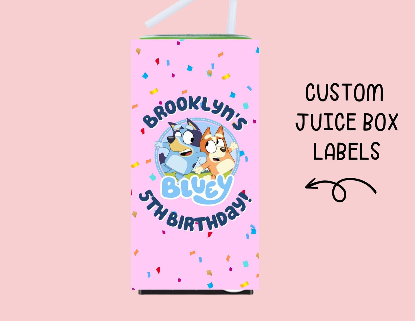 Birthday Juice Box Labels Printed Party Favors: Custom with Name