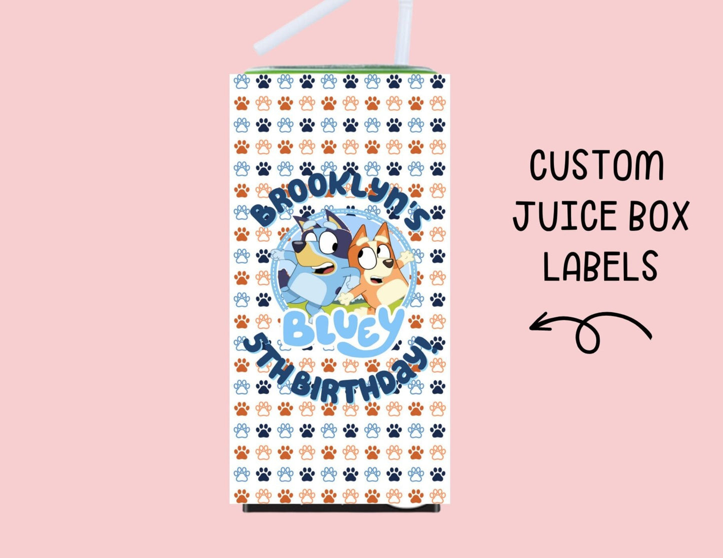 Birthday Juice Box Labels Printed Party Favors: Custom with Name
