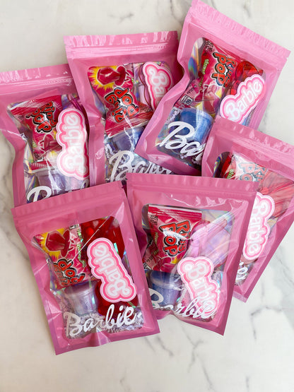 Party Favor Bags with Toys: Bulk Set Girly Pink Glitter