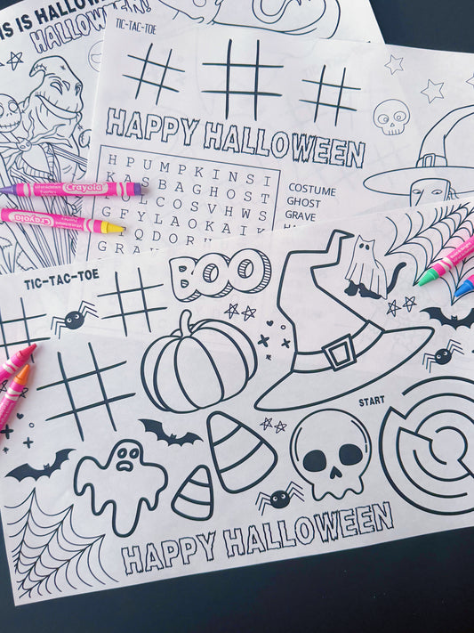 Party Table Setup Coloring Page Placemat - Any Theme