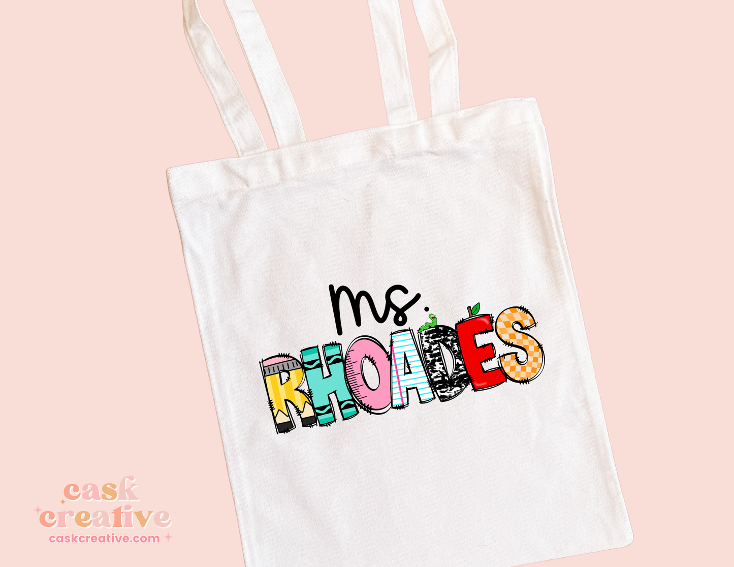 School Teacher Adult and Tote Bags: Personalized Name