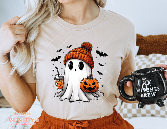 Halloween Adult T-shirt : Hipster Ghost